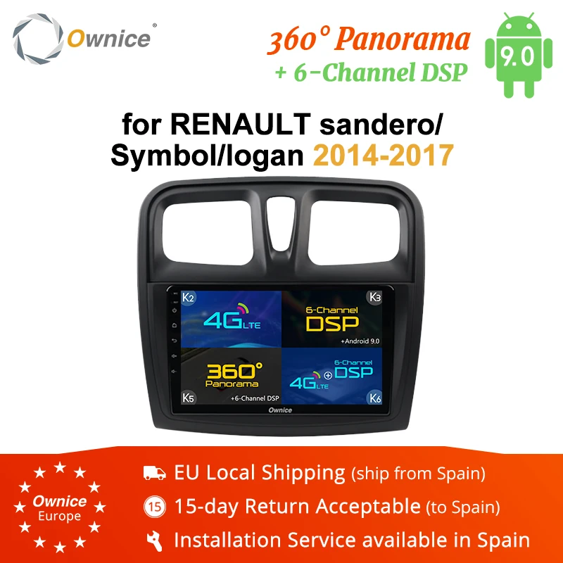

Ownice Car 360 Panorama player Android 9.0 2 Din K3 K5 K6 For RENAULT sandero/Symbol/logan 2014 2015 2016 2017 Logan 2 DSP 4G