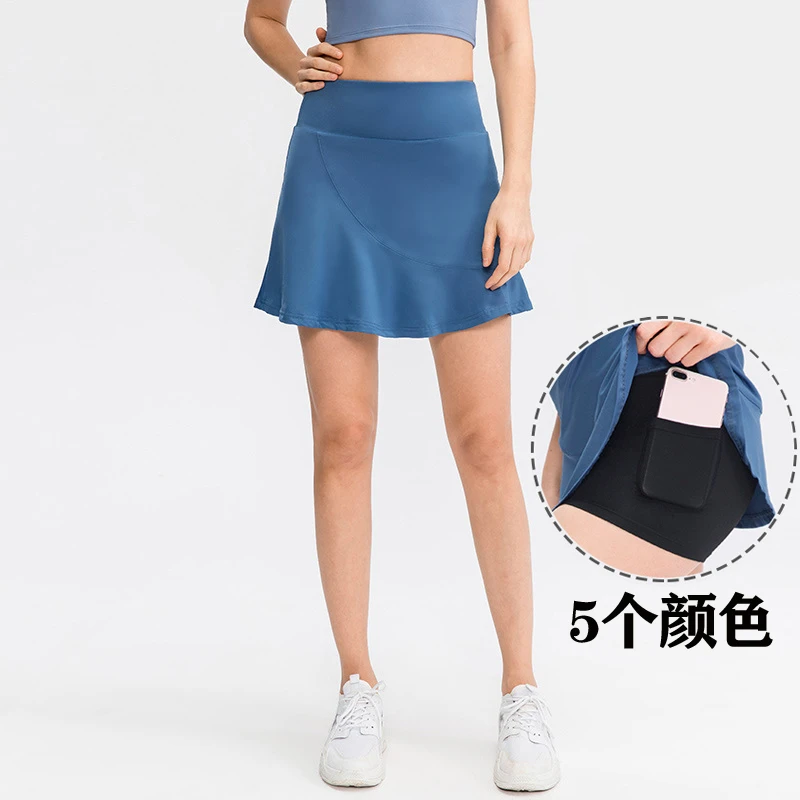 Traje de tenis de moda para mujer, falda de cintura alta con forro de bolsillo, pantalones, falda deportiva para correr y Fitness, novedad de verano|Faldas de - AliExpress