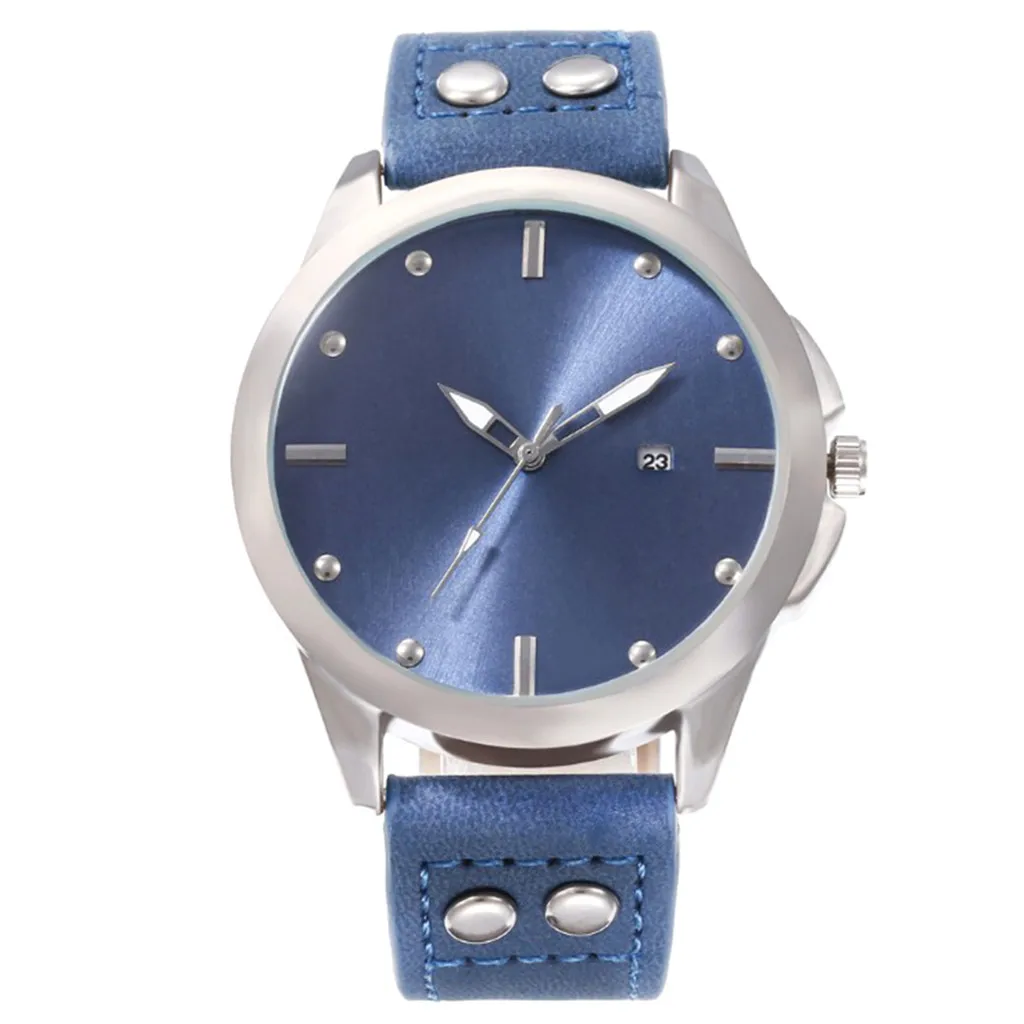 

Men Sport Casual Watches Men's Digital Clock Man Men's Single Calendar Casual Belt Watch Rivet Business Men's Quartz Watch