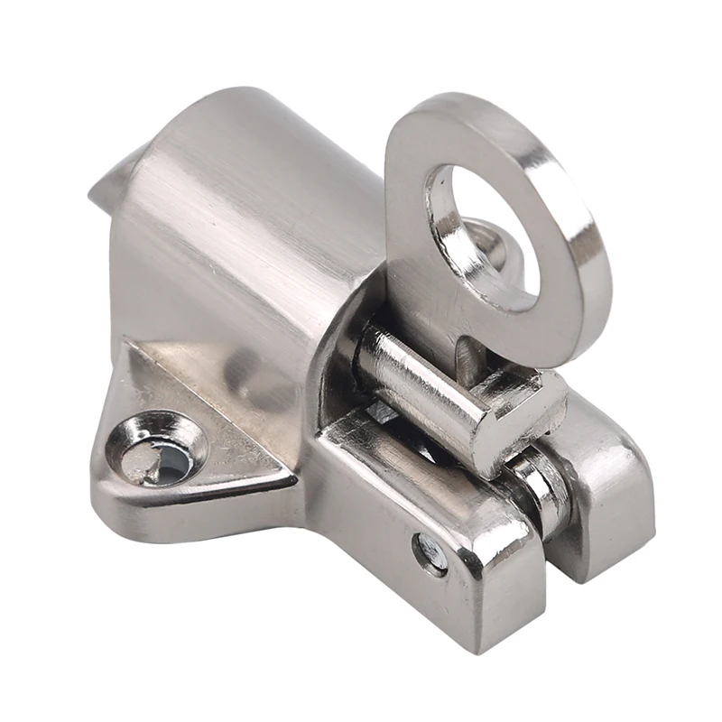 Screw Silver Zinc Alloy Door Bolt Latch Lock Window Gate Security Pull Ring Spring Bounce Door Bolt Safty Gate Latch