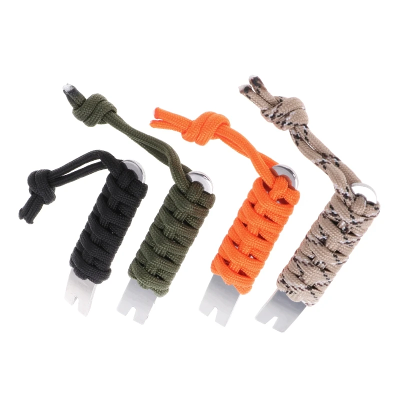 Mini EDC инструмент рукоятки Карманный лом рычаг Паракорд скребок открывалка