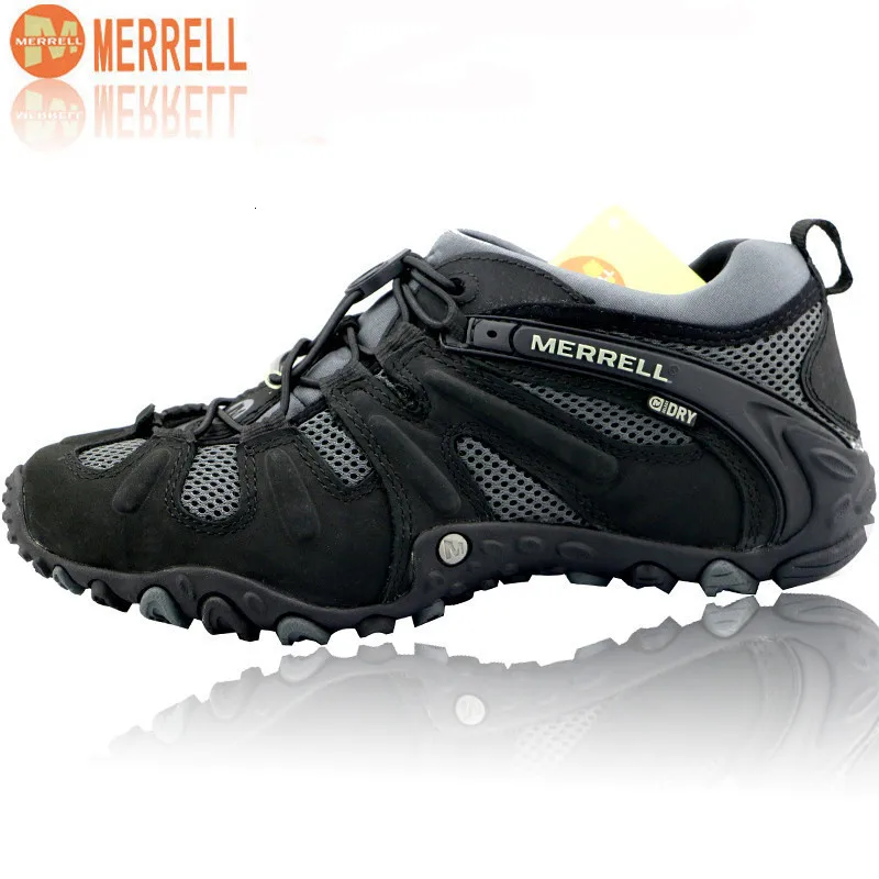 Merrell/Новинка года; Мужская дышащая походная обувь из коровьей кожи с сетчатым верхом; нескользящие уличные спортивные треккинговые кроссовки