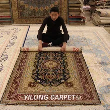 YILONG 4'x6' персидский турецкий ковер прочная антикварная вещь hereke тавризский шелк ковры(ZQG120A