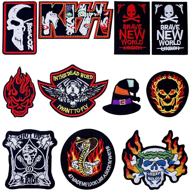 

Red Tornado Embroidered Iron on Patches for Clothing DIY Stripes Clothes Patchwork Sticker Custom Applique