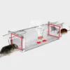 Behogar Two-door Mouse Pest Animal Mice Hamster Cage Control Repeller w/ Sensitive Trigger for House Home Farm Hotel 40x11x14cm