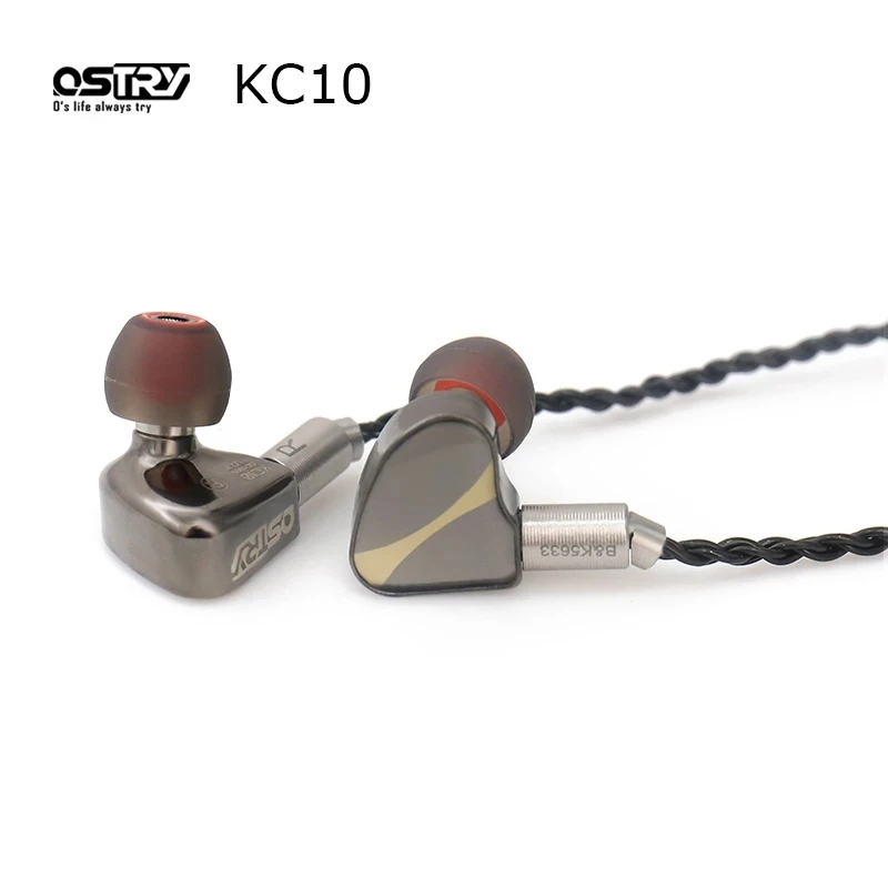 

OSTRY KC10 HiFi Audio Double Dynamic(10mm+7mm) driver In-ear Monitor earphone IEM with 2pin 0.78mm Detachable Cable Alloy Cavity