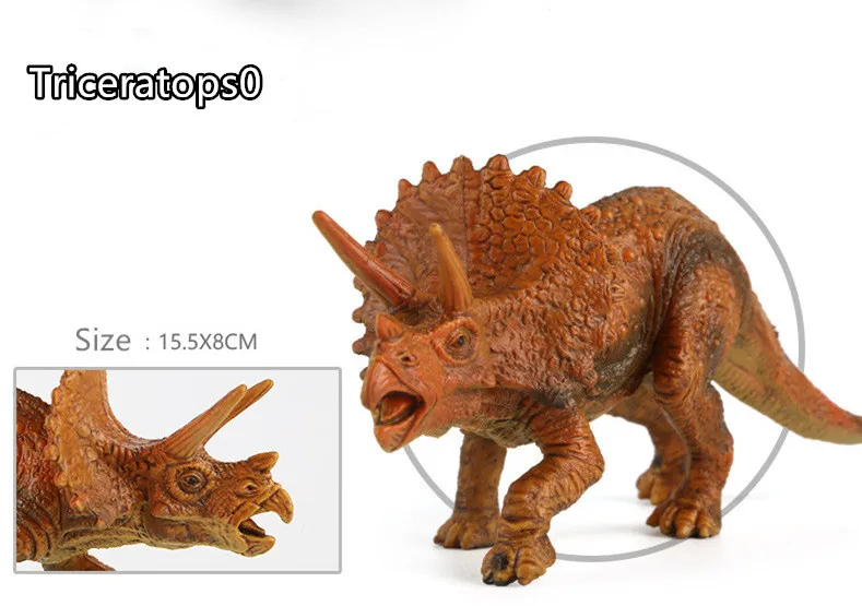 1 шт., модель динозавра, игрушечный динозавр, Птерозавр, трицерозавр, Парк Юрского периода, детские игрушки, T-REX игрушка для обучения подарки - Цвет: Triceratops0