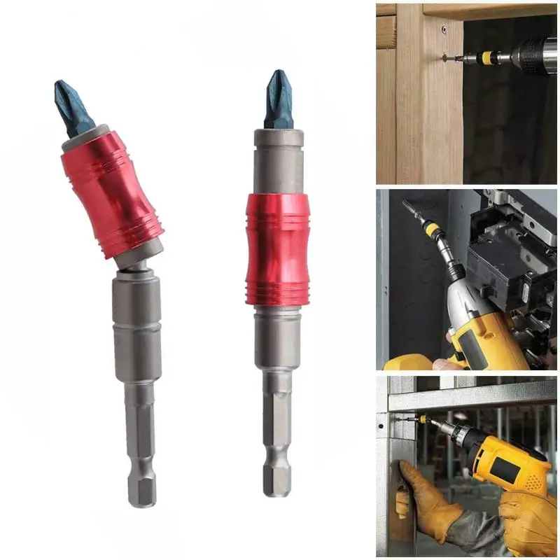 

20° Bendable 1/4in Magnetic Screw Drill Tip Drill Screw Tool Quick Change Locking Bit Holder Drive Guide Drill Bit Extensions