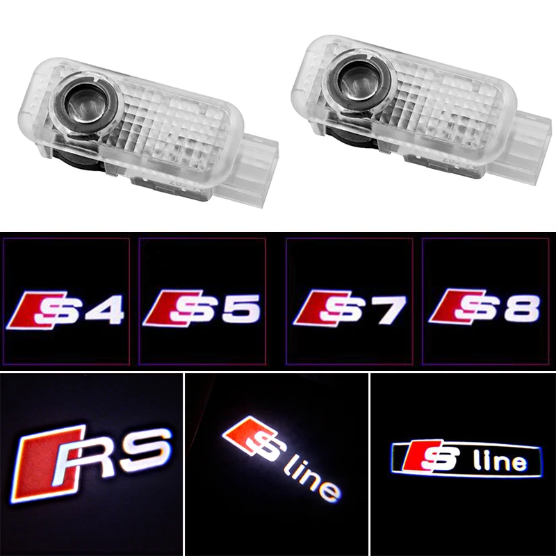 

2pcs Car LED Door Welcome lights Car Laser Projector for Audi a3 a4 a5 a6 s4 s5 s6 s7 q3 q5 q7 c5 c6 b6 b8 8p 8v Car Accessories