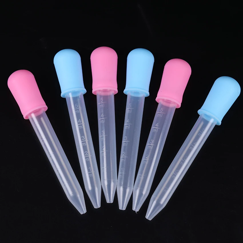 투명 실리콘 어린이 약물 공급기 5ml, 드로퍼, 졸업 피펫, 액체 식품 스포이드, 학교, 실험실 용품 