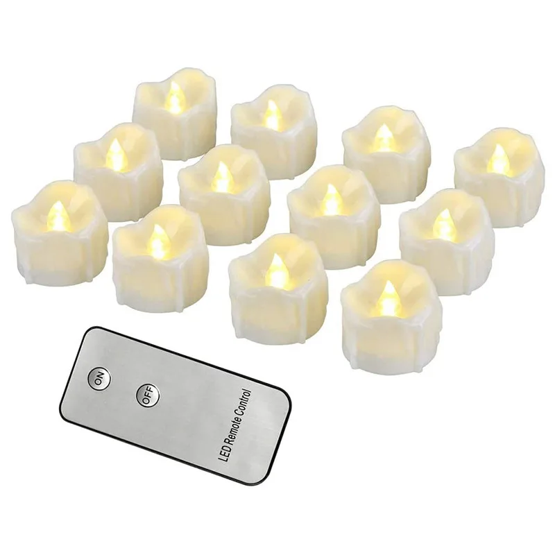 

12Pcs LED Tea Lights Candles Flameless Flickering Weeding Decor Battery Powered Tealights Fake Led Candle Light Easter Candle