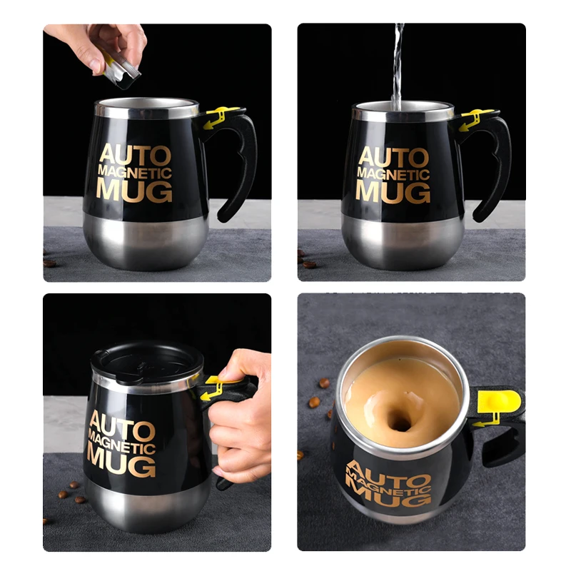 New Automatic Self Stirring Magnetic Mug Creative Stainless Steel Coff