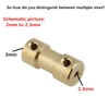 Connecteur de coupleur d'arbre moteur N20, manchon d'adaptateur, Joint de Transmission en laiton pour bateau, voiture, avion RC, 2/2.3/3/3.17/4/5/6mm ► Photo 2/4