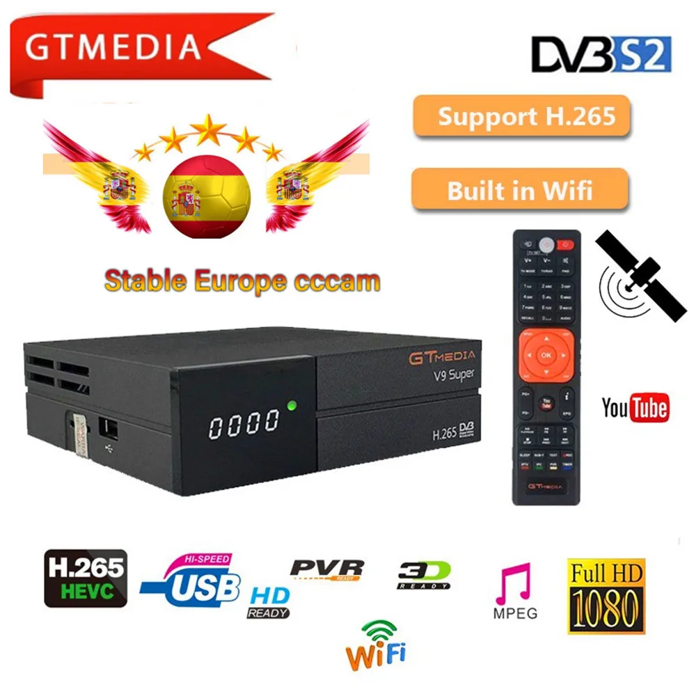 1080P DVB S2 GTmedia V9 Super Spain HD спутниковый ресивер та же V8 Nova Freesat цифровой по всему