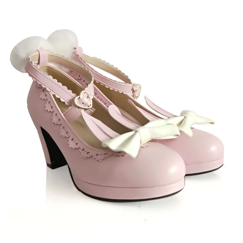 Милая обувь для вечеринок в стиле принцессы; однотонные кожаные женские туфли-лодочки для костюмированной вечеринки; обувь Лолиты на толстом каблуке с пряжкой и ремешками с круглым носком на платформе
