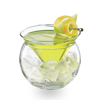 

Molecular Mixology Interlayer Triangle Cocktail Iced Crystal Wine Glass Cone Martini Globular Set Bartender Special Drinking Cup