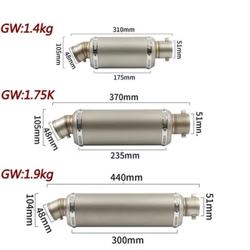 

51mm universal motorcycle Yoshimura exhaust pipe with DB killer escape moto for motocross scooter bike ATV dirt bike