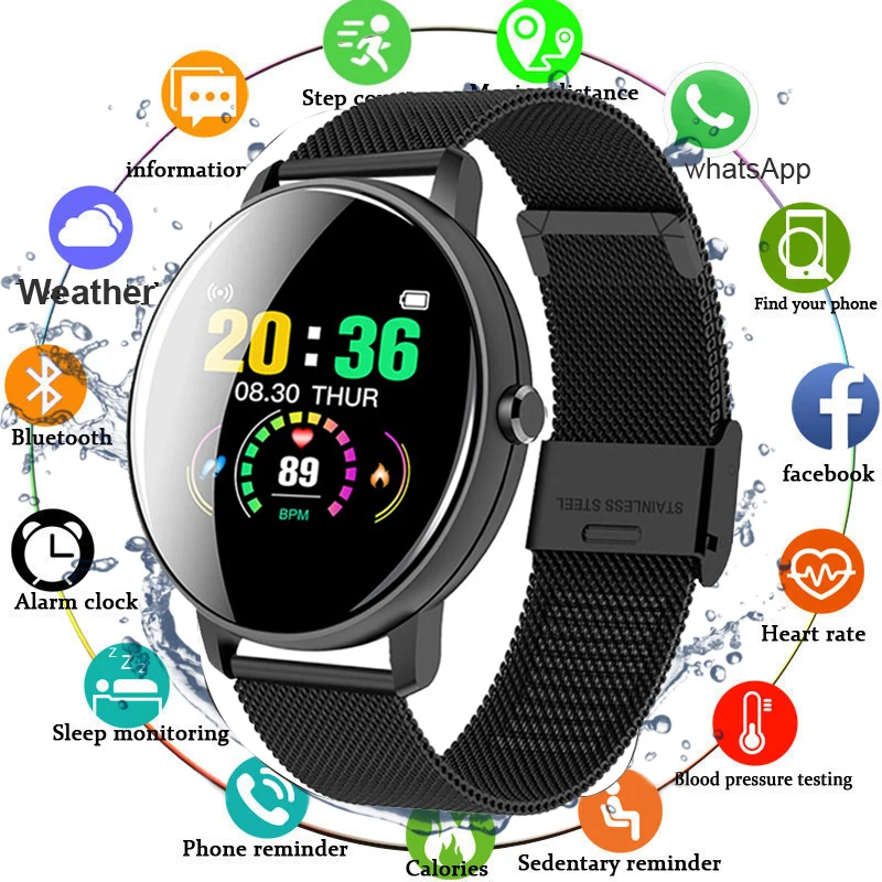 2020 Full Touch Smart Watch Men Blood Pressure Smartwatch Women Waterproof Heart Rate Tracker Sport Clock Watch For Android IOS