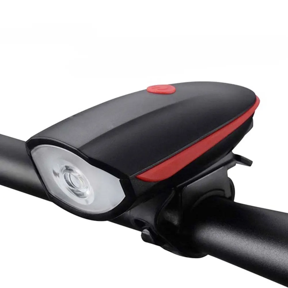 Cycling Headlight Bike Headlight Bicycle Headlight Portable Durable SuperBright with Horn LED T6 Rechargeable Tail Rear Lamp - Emitting Color: Red