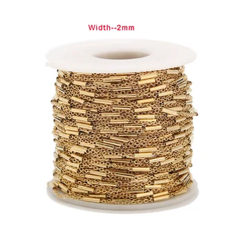 

New Gold/silve tone Wholesale in Bulk Stainless Steel tube Rolo Chain DIY jewelry finding
