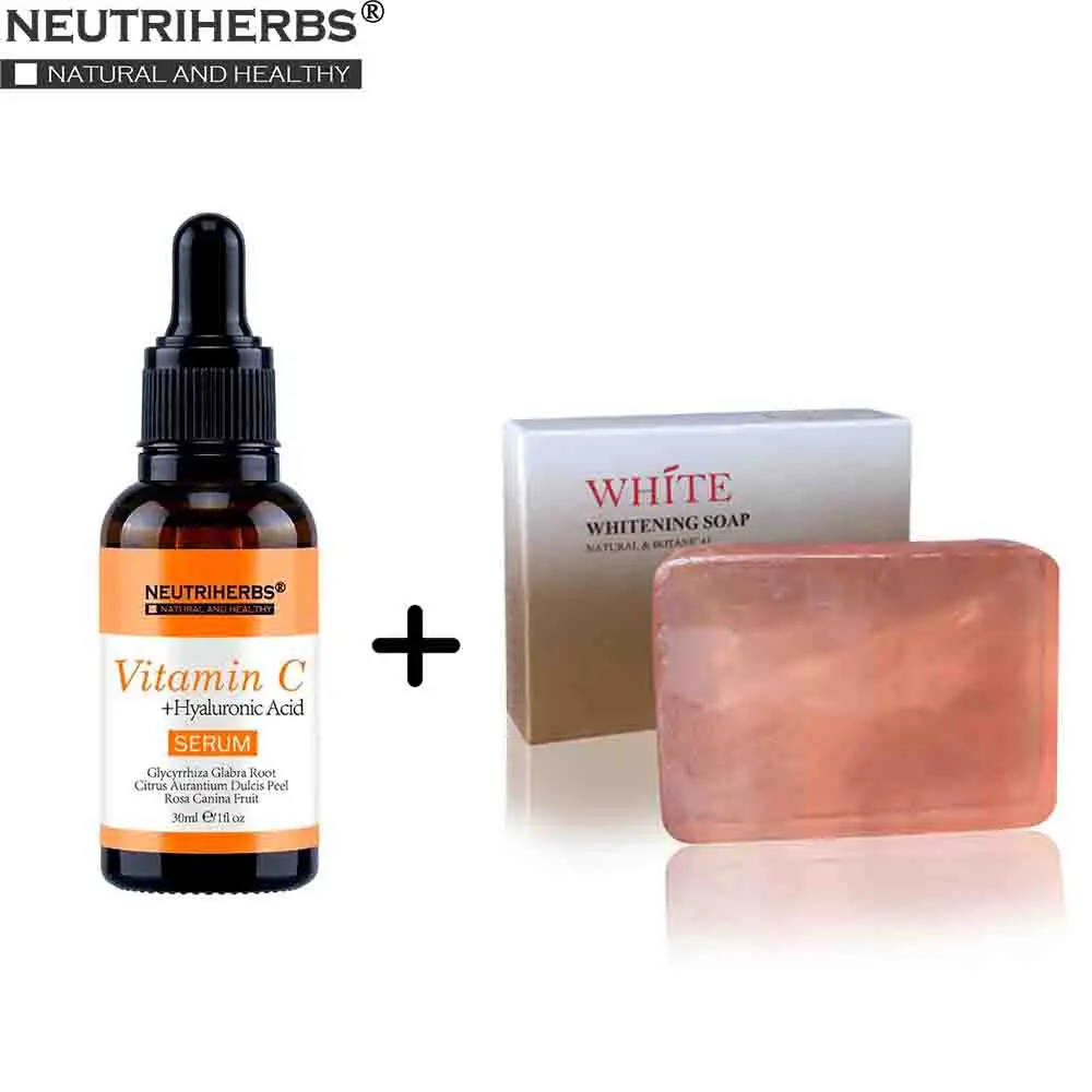 Neutriherbs витамин C сыворотка с отбеливающим мылом, отбеливание кожи лица увлажняющая натуральная Сыворотка для лица