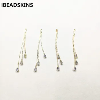 

New arrival!70x3mm 50pcs Chain and Cubic Zircon charm/Connectors for Jewelry accessories/earrings accessories/Earring parts DIY