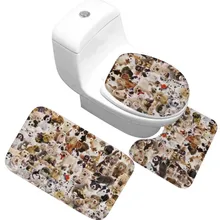 CAMMITEVER собаки 3 шт. Набор ковриков для ванной Противоскользящий Впитывающий Коврик для ванной комнаты стойка для тряпок коврик для унитаза крышка ковра