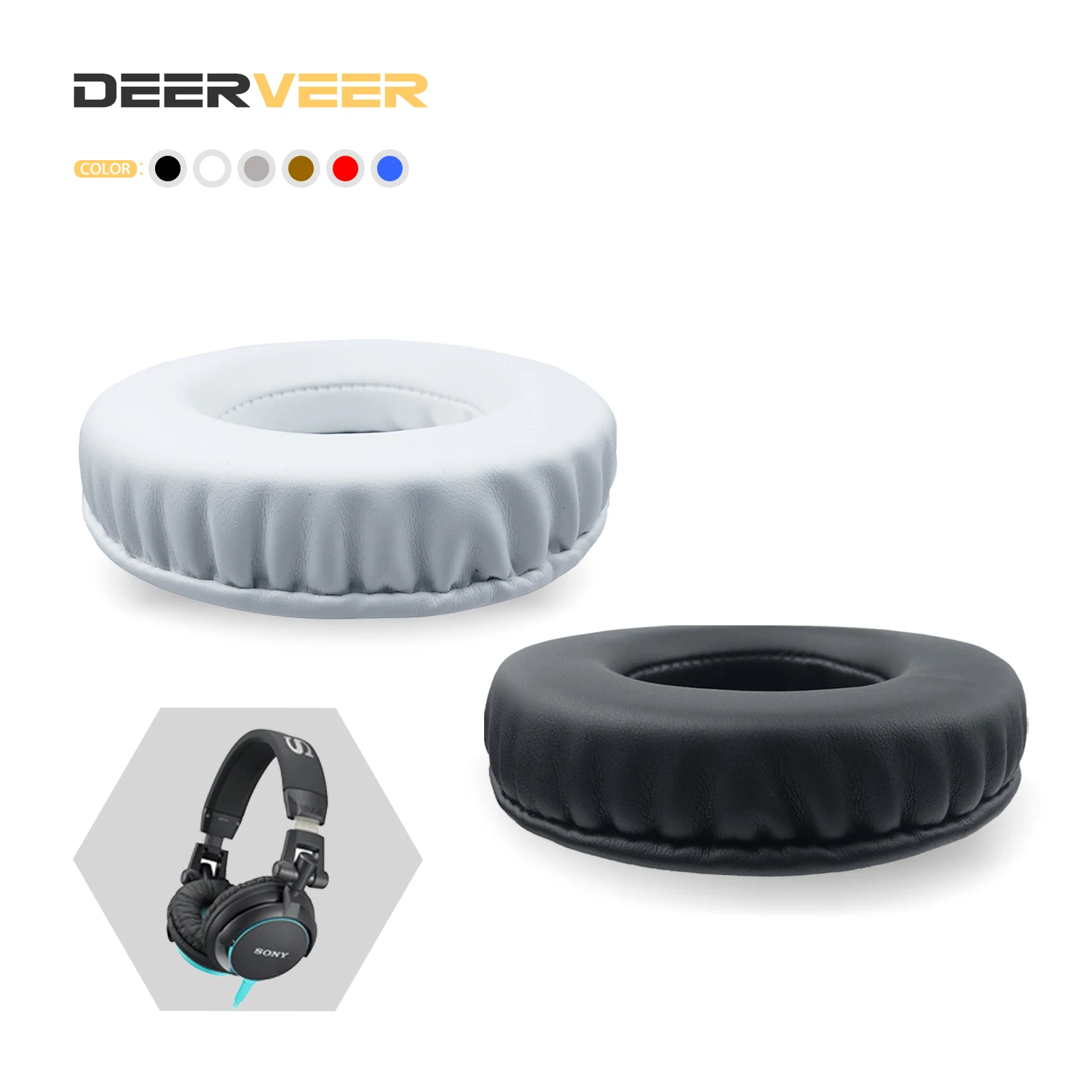 DEERVEER Сменная амбушюра для наушников Sony MDR-V55 MDR-V500DJ утолщенные подушки из пены с