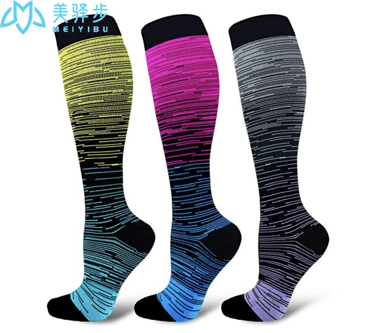 

3 Pairs PER SET Compression Socks for Women Men Best Medical Stockings,Nursing,Hiking,Travel Flight Socks Running & Fitness