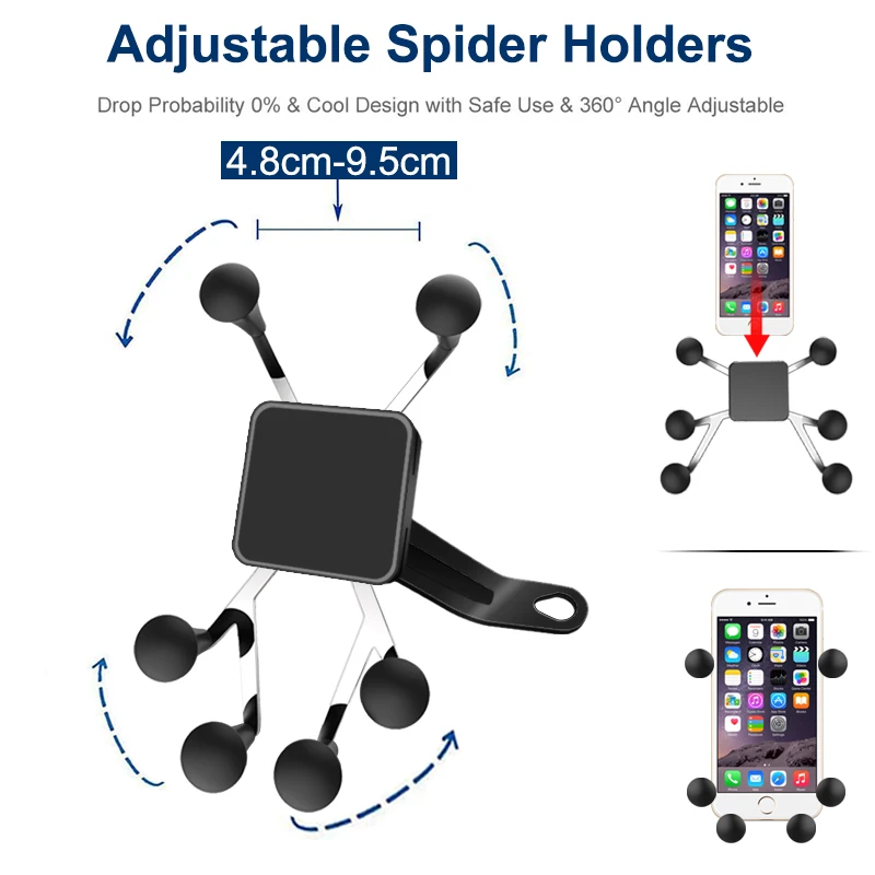 XMXCZKJ X Grip Mount Мотоциклетный держатель Заднее зеркало заднего вида для мотоцикла