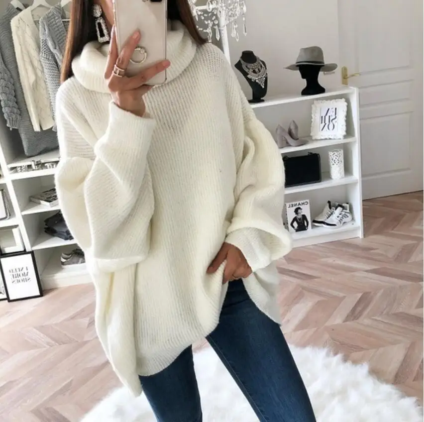 Najtaniej Sweter kobiet pulower z golfem Wome różowy odzież damska 3XL Lady Top sweter ponad rozmiar zima Pull Femme Nouveaute 2019