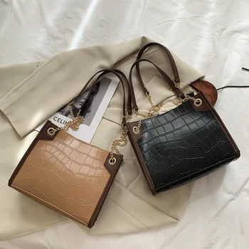 

Luxury Designer Women Shoulder & Tote Sling Casual Satchel Bags Stone Pattern Leather Crossbody Large Capacity Bucket Handbag