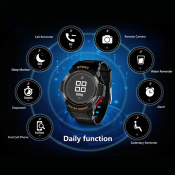 

NRF51822 Chip F6 Smartwatch IP68 Waterproof Bluetooth Dynamic Heart Rate Monitor Tracker Ultra-long Battery Life