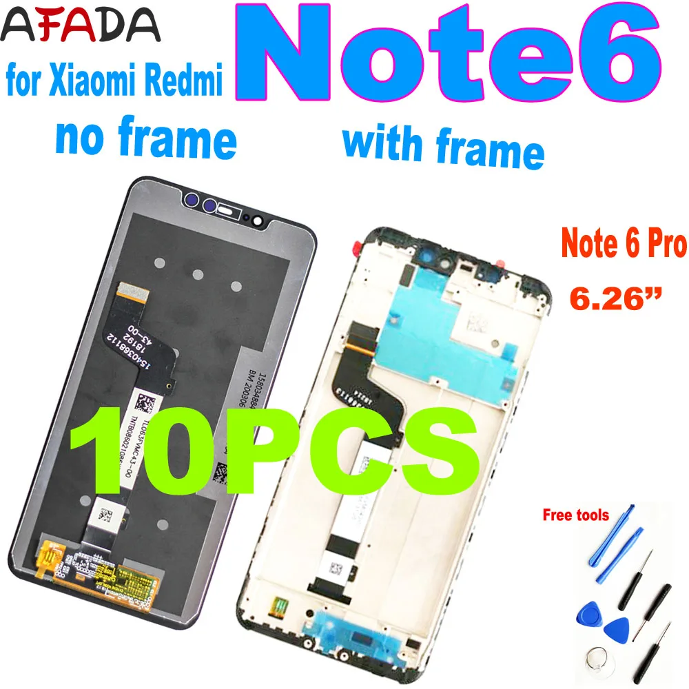 

10PCS 6.26" For Xiaomi Redmi Note 6 LCD Display Touch Screen Digitizer Assembly For Redmi Note 6 Pro Display Repair parts