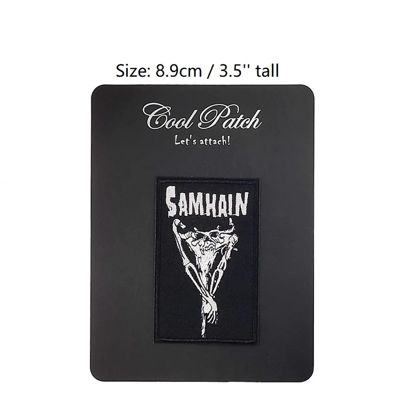 3,5 ''SAMHAIN череп вышитый Железный На и пришить на патч для одежды Хэллоуин косплей