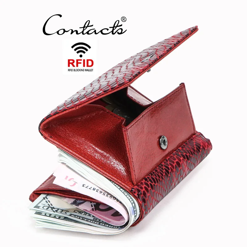 

Black Angel New Rfid Anti-theft Brush Leather Women's Wallet Multi-function Women's Zero Wallet Mini Card Bag