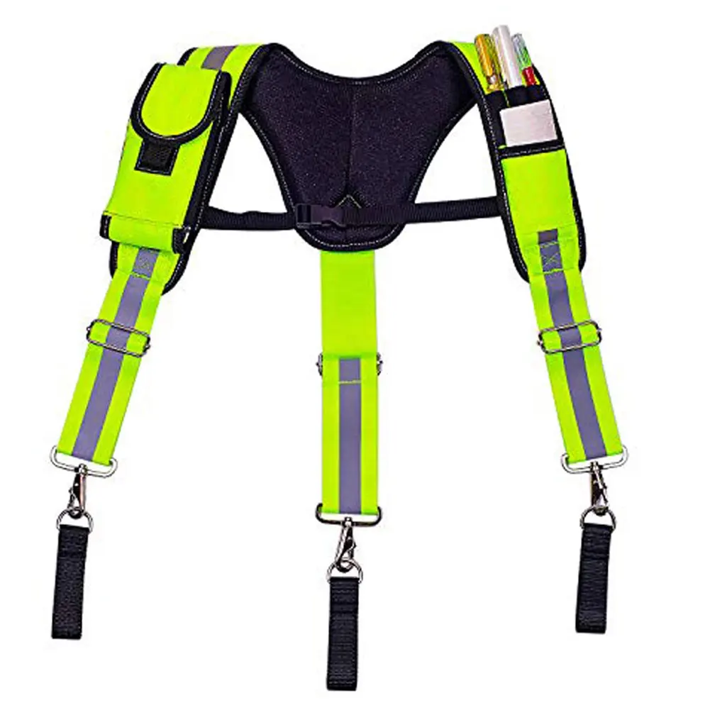 Suspenders Tool Belt Y-Type Adjustable Straps Fluorescent Green Electrician Reducing Weight Multifunction Tooling Strap beehive tool bags