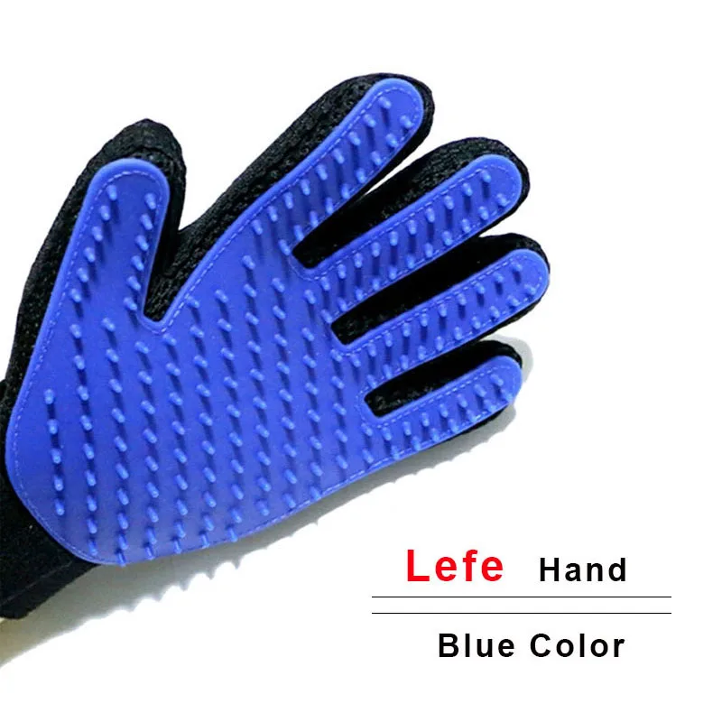 Cat Self Grooming Hair Accessorie With Catnip Angle Face Tickling Hair Removal Massage Brush Comb And Pet Dog Cat Grooming Glove - Color: Blue-Left Hand