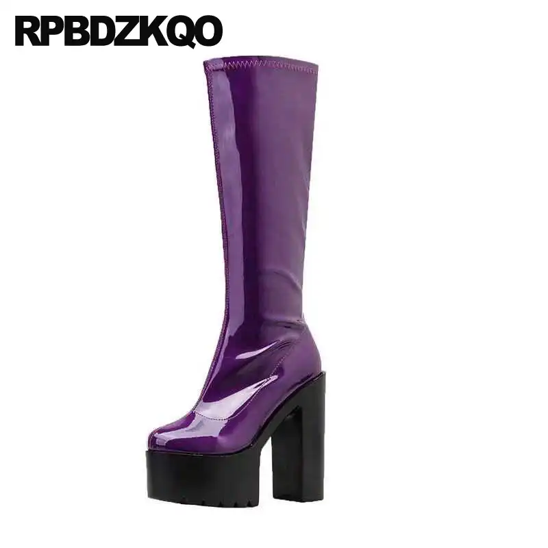 purple tall boots