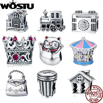 

WOSTU 925 Sterling Silver Sentimental Snapshots Charm Beads Fit Original Bracelet Pendant Authentic DIY Women Jewelry