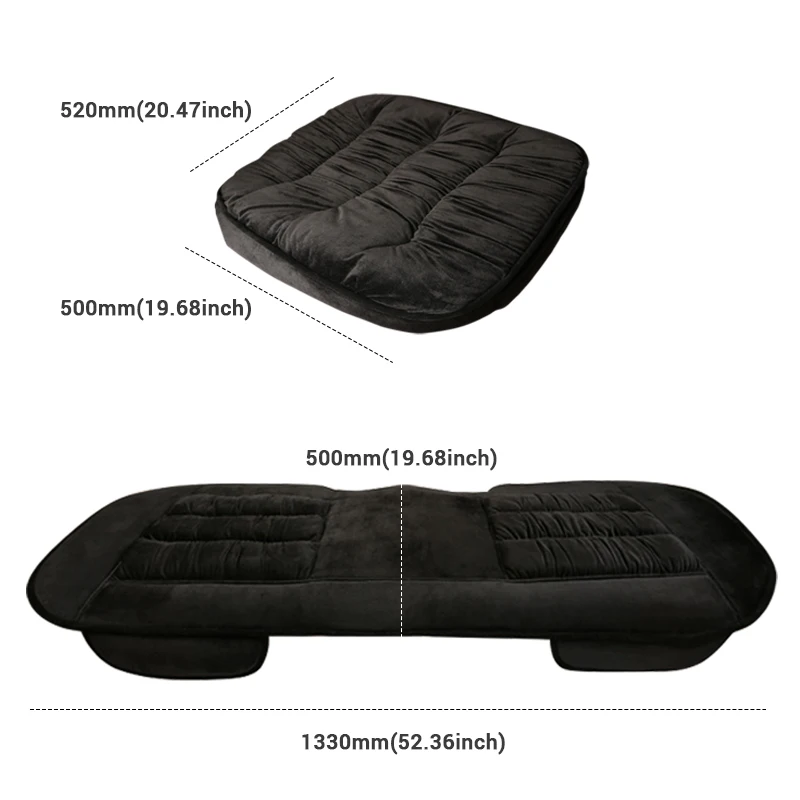 차량용 범용 시트 프로텍터, 미끄럼 방지, 부드러운 카시트 쿠션, 내구성 플러시 시트 매트, 따뜻한 겨울 패드, 내부 부품