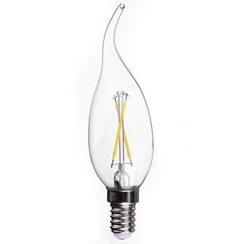 

E14 2W Pure White Edison Retro Filament LED COB Flame Lamp 85-265V for Chandelier and Pendent Lamp
