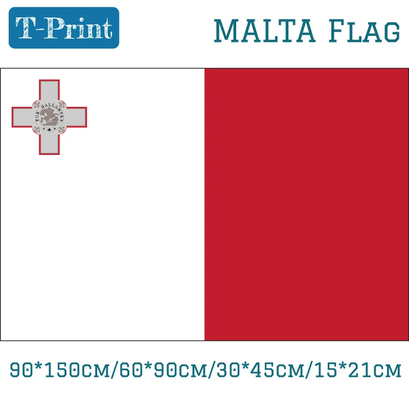 

Free shipping Hanging Flag 90*150cm/60*90cm/30*45cm/40*60cm/15*21cm Malta National Flag 3x5 Feet