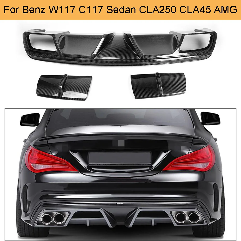 Карбоновый диффузор заднего бампера автомобиля спойлер для Mercedes Benz W117 C117 CLA250 CLA260