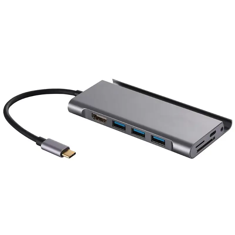 7-в-1 Тип C концентратор USB-C для 3xUSB3. 0+ HDMI+ TF слот+ PD Мощность 7 Порты ноутбук адаптер переменного тока компьютера Тетрадь док-станции сплиттер