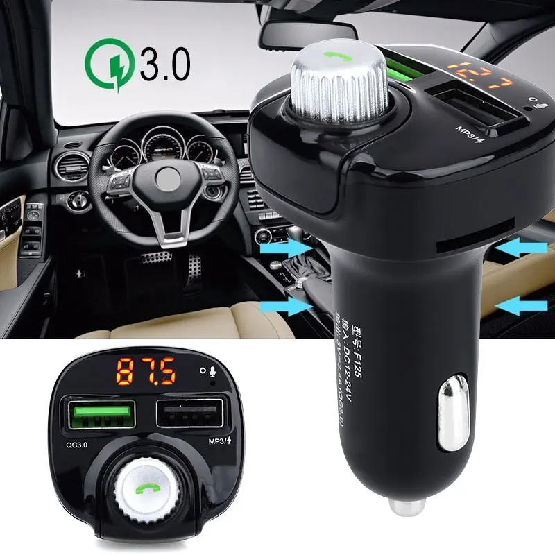 Vehemo двойной USB QC 3,0 Bluetooth fm-передатчик автомобильный fm-передатчик Handsfree портативное зарядное устройство TF карта fm-передатчик MP3 микрофон