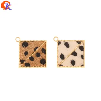 

Cordial Design 50Pcs 24*24MM Jewelry Making/Earring Accessories/Leopard Print Leather/Square Shape/Hand Made/Earring Findings