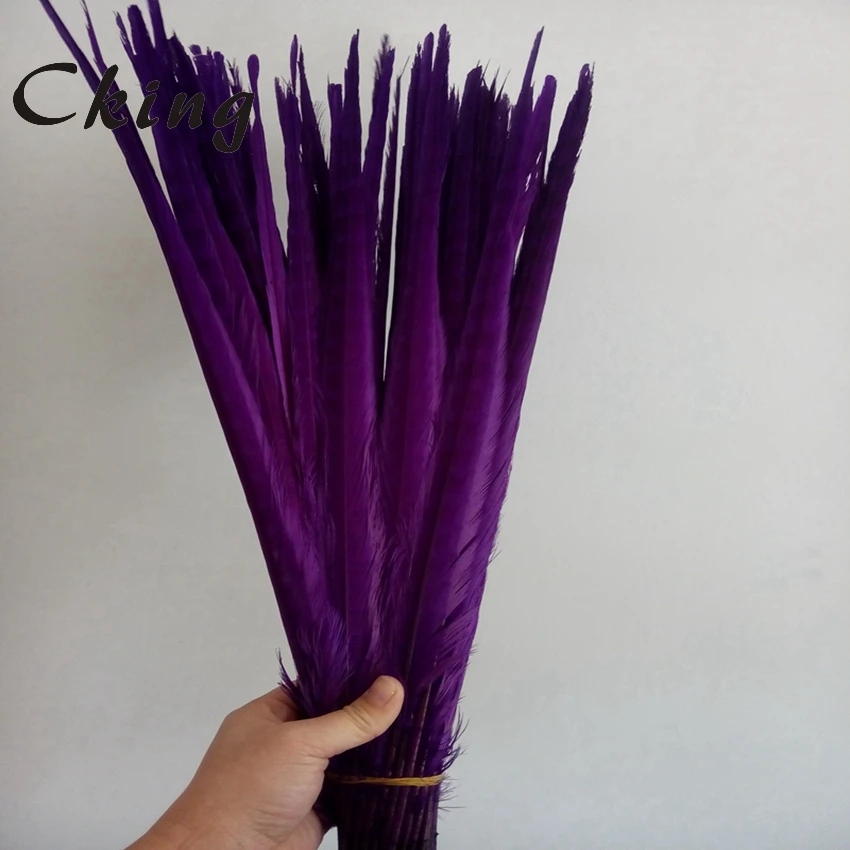 Cking 100PCS Hot Pink Dyed Ringneck Pheasant Feathers 55-60cm 22-24 Inches Long Carnival Halloween Decorative Plume Craft Making