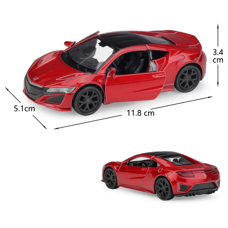 Модель автомобиля WELLY 1:36 в масштабе 2015 HONDA NSX игрушечный автомобиль с откидной