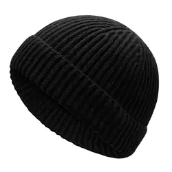 Осенне-зимние теплые короткие вязаные шапки для мужчин и женщин однотонная шапка 2019 шапки шапка в стиле хип-хоп шапка с черепом уличная